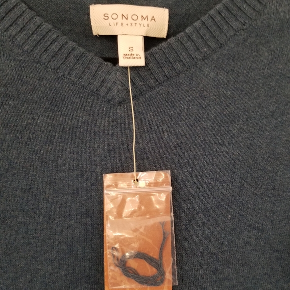 Sonoma Blue Pullover V-Neck Sweater Size Small - Picture 3 of 4